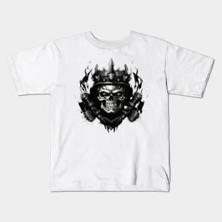 Barbells with Skull with crown Kids T-Shirt